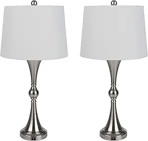 RAFFLE: Lavish Home Set of 2 Table Lamps - with USB Charging Ports
